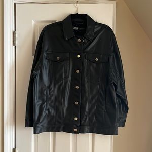 Zara Faux Leather Shacket